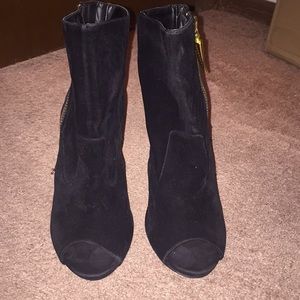 Open Toe Velvet Heels